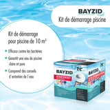 Kit de démarrage pour piscine avec 7 pièces dont chlore, pH moins et multitabs