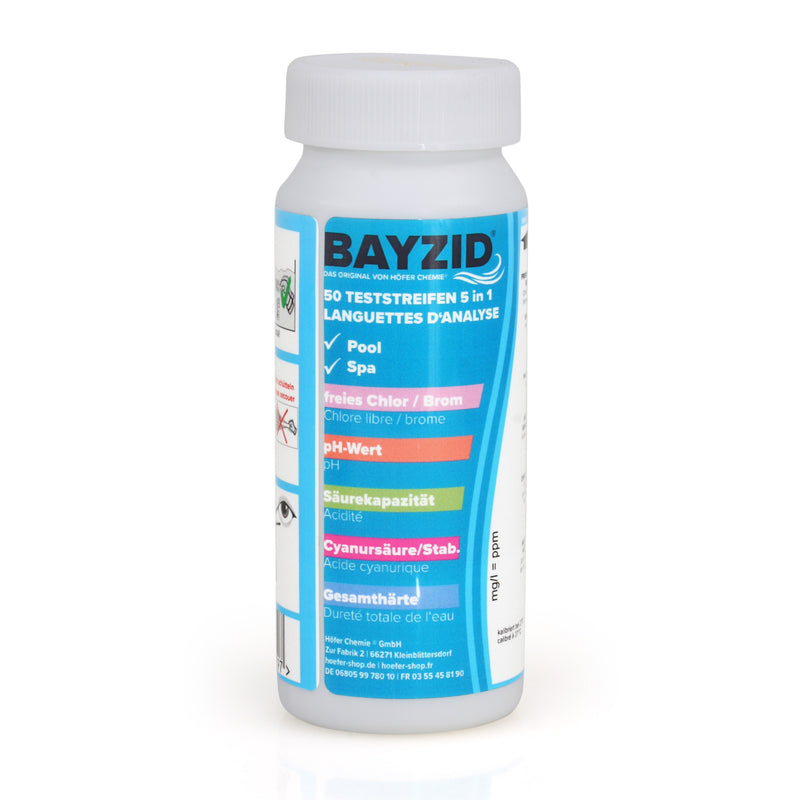 50 Stück BAYZID® 5 in 1 Pool Teststreifen