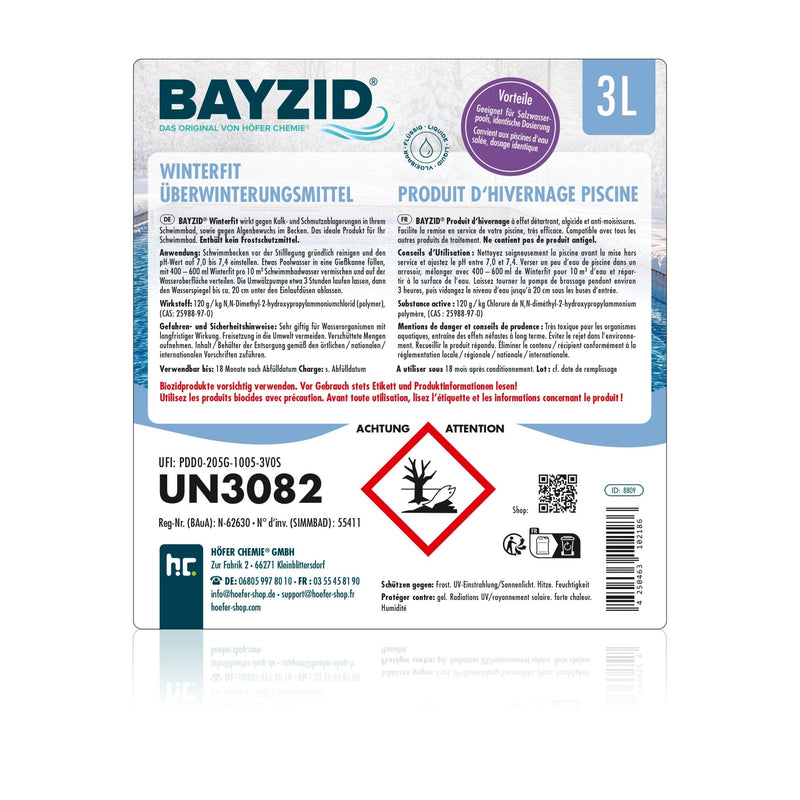 3 L BAYZID® Winterfit Überwinterungsmittel für Pools in Kanister - Höfer Chemie GmbH