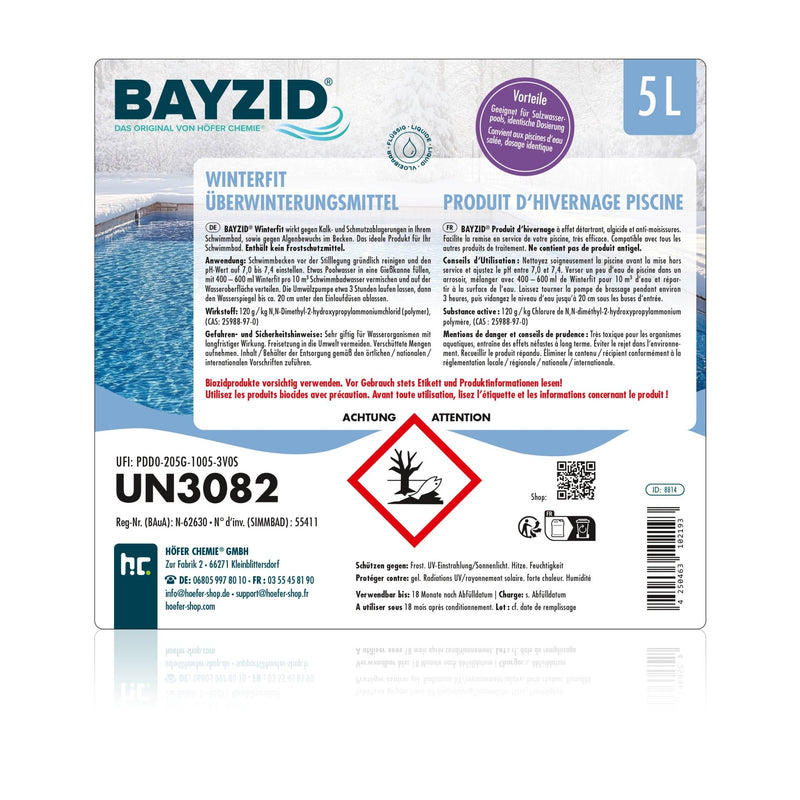 5 L BAYZID® Winterfit Überwinterungsmittel für Pools in Kanister - Höfer Chemie GmbH