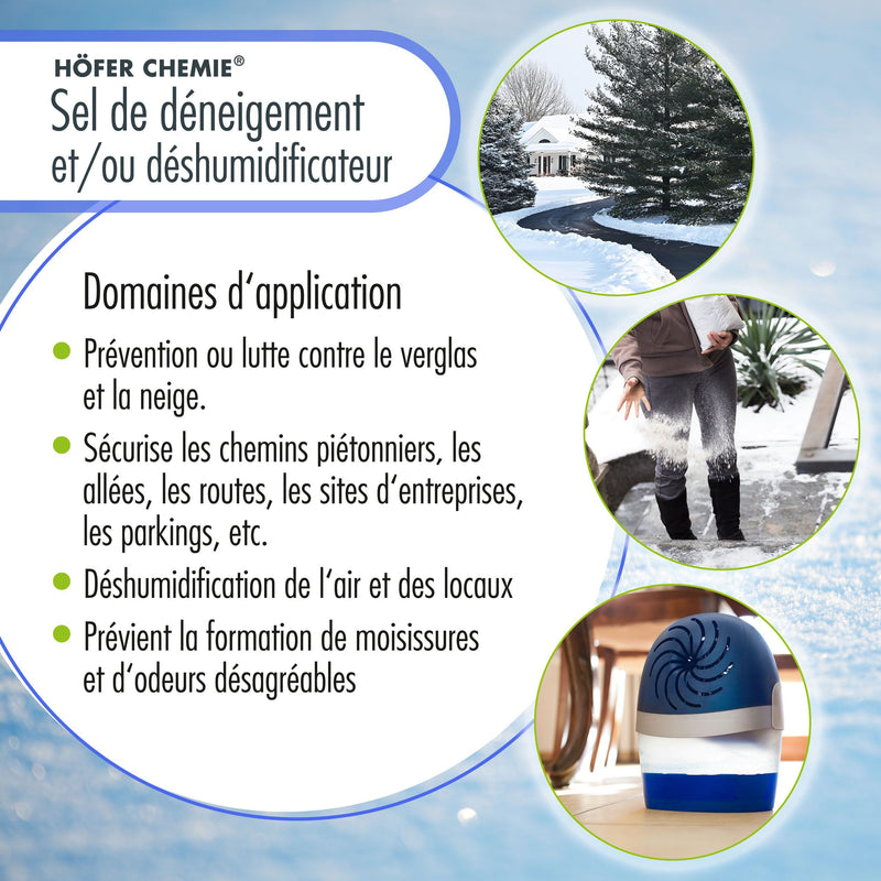 Sel de déneigement et/ou déshumidificateur Höfer Chemie® en sac de 25 KG