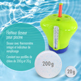 Pool Dosierschwimmer inkl. Thermometer grün