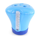 Zwembaddoseringsvlotter inclusief thermometer blauw