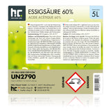 5 L Höfer Chemie® azijnzuur 60% in jerrycans