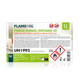 1 L FLAMBIOL® Premium Brenngel aus Bioethanol für Tischfeuer in Flaschen - Höfer Chemie GmbH