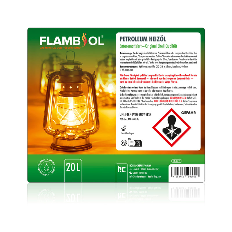 20 L FLAMBIOL® Petroleum Heizöl in Kanistern