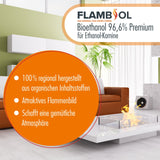 10 L FLAMBIOL® bio-ethanol 96,6% premie voor ethanolhaarden in jerrycans