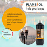 1 L FLAMBIOL® lampolie, zeer zuiver, glashelder in flessen