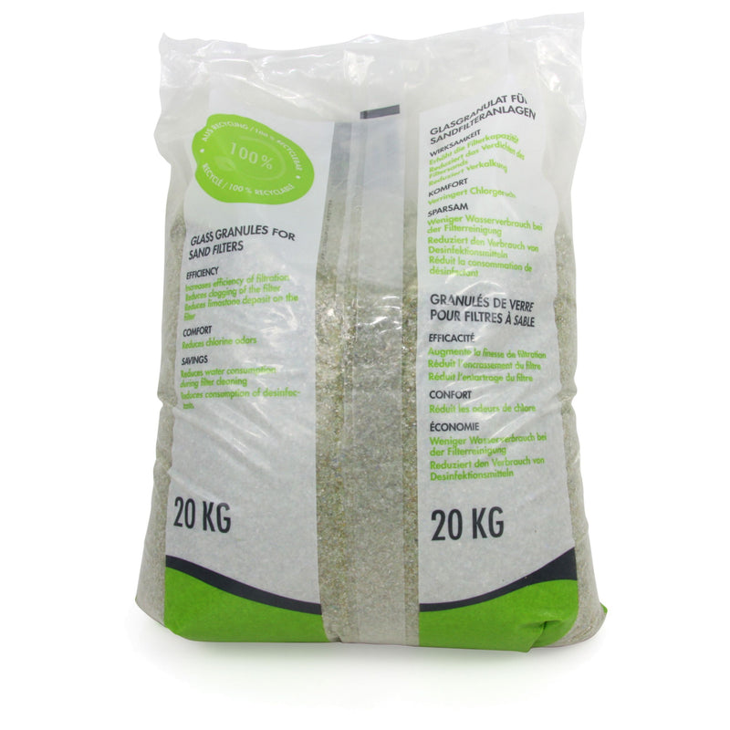 20 kg Spezial Glasgranulat für Sandfilteranlagen 0,7 - 1,3 mm Körnung