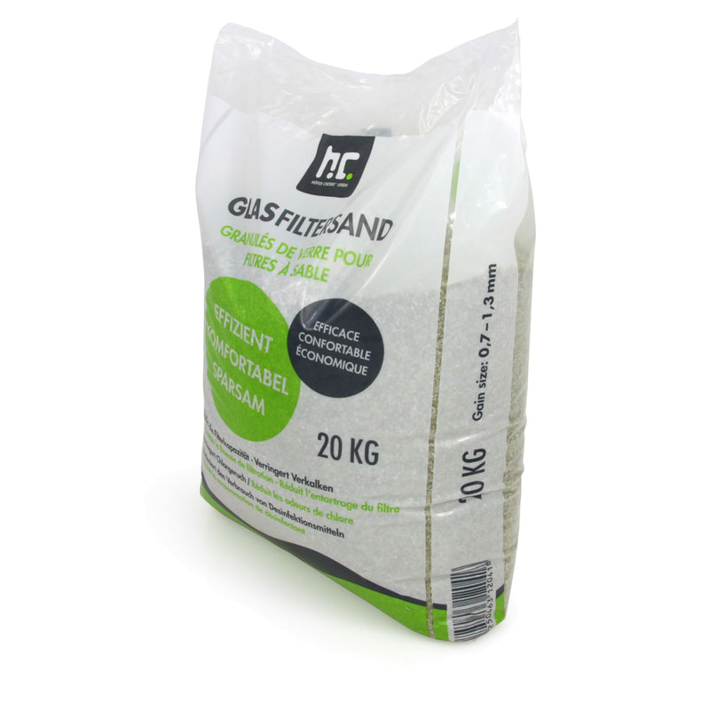 20 kg Spezial Glasgranulat für Sandfilteranlagen 0,7 - 1,3 mm Körnung