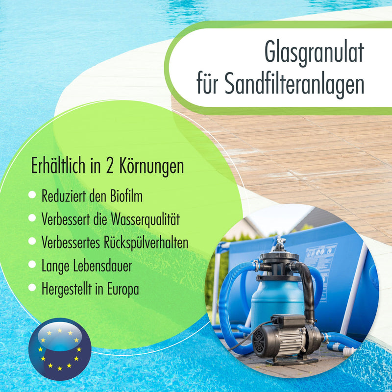 20 kg Spezial Glasgranulat für Sandfilteranlagen 0,7 - 1,3 mm Körnung