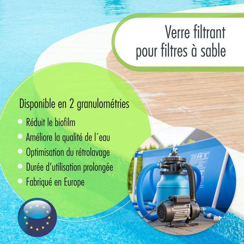 2 x 20 kg Granulat de verre spécial pour systèmes de filtration de sable - Set