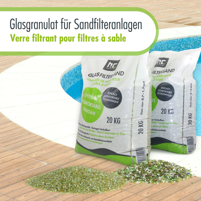 2 x 20 kg Höfer Chemie® Spezial Glasgranulat für Sandfilteranlagen - Set