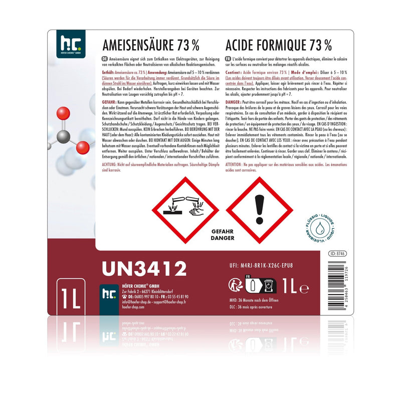 1 L Höfer Chemie® Ameisensäure 73% technische Qualität - Höfer Chemie GmbH