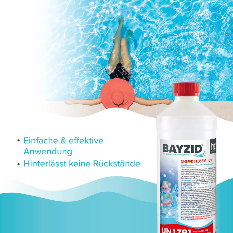 1 kg BAYZID® Chlor 13% flüssig für Pools - Höfer Chemie GmbH