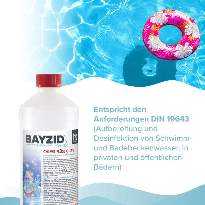 1 kg BAYZID® Chlor 13% flüssig für Pools - Höfer Chemie GmbH