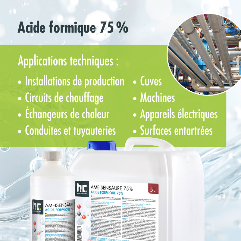 Acide formique 75% Höfer Chemie® de qualité technique en bouteille de 1 L