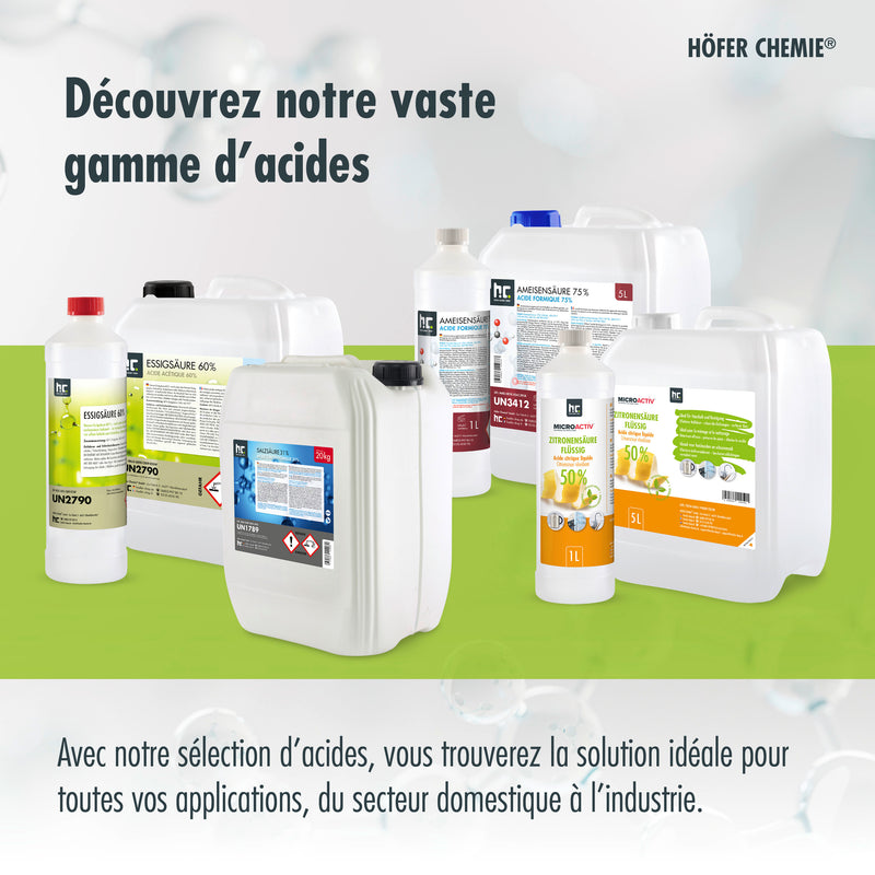 Acide formique 75% Höfer Chemie® qualite technique en bidon de 5 L
