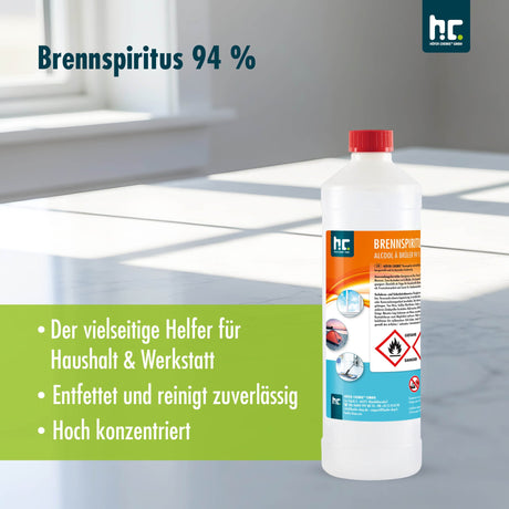 1 L Höfer Chemie® Brennspiritus 94% in Flaschen - Höfer Chemie GmbH