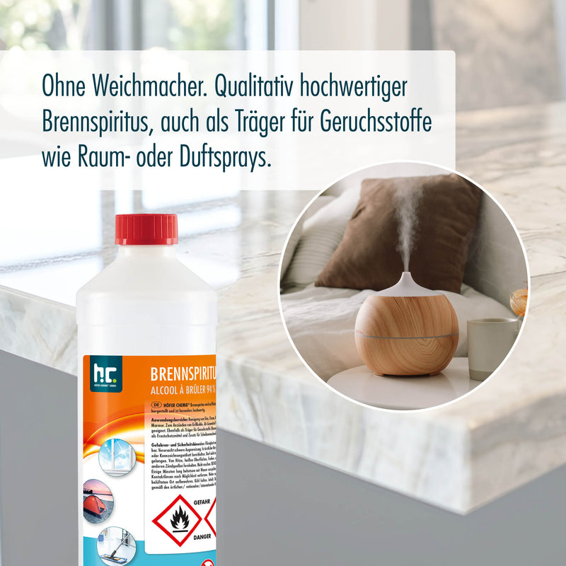 1 L Höfer Chemie® Brennspiritus 94% in Flaschen - Höfer Chemie GmbH