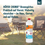 1 L Höfer Chemie® Brennspiritus 94% in Flaschen - Höfer Chemie GmbH