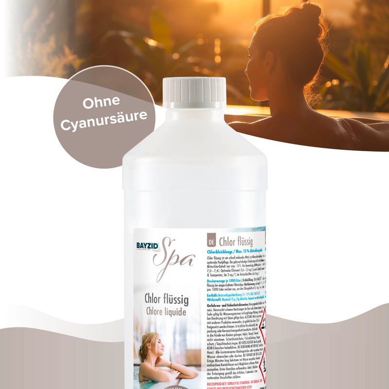 1 kg BAYZID® SPA Chlor flüssig für Whirlpools & Planschbecken - Höfer Chemie GmbH