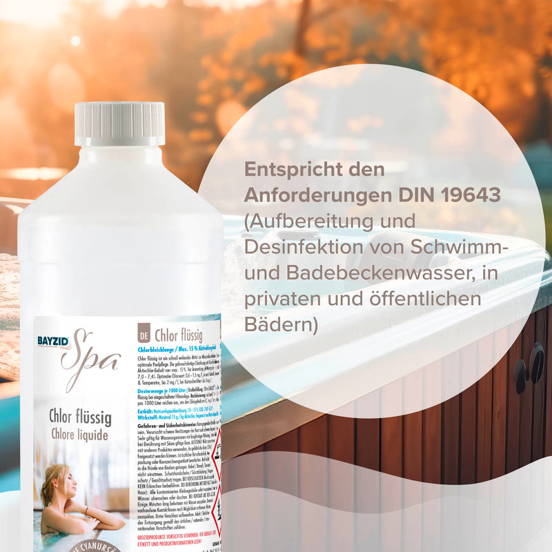 1 kg BAYZID® SPA Chlor flüssig für Whirlpools & Planschbecken - Höfer Chemie GmbH
