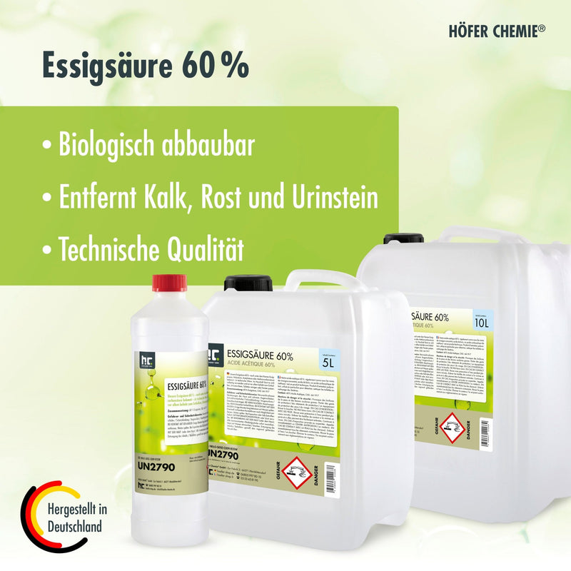 5 L Höfer Chemie® Essigsäure 60% in Kanistern - Höfer Chemie GmbH