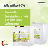 Acide Acétique 60% Höfer Chemie® en bouteille de 1 L