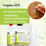 1 L Höfer Chemie® Essigsäure 60% in Flaschen