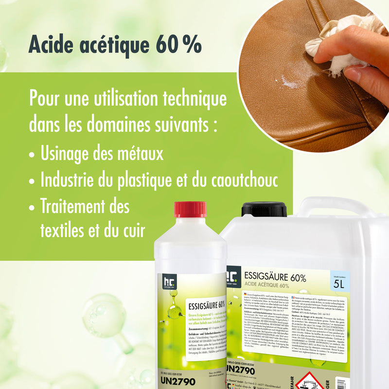 Acide Acétique 60% Höfer Chemie® en bidon de 5 L