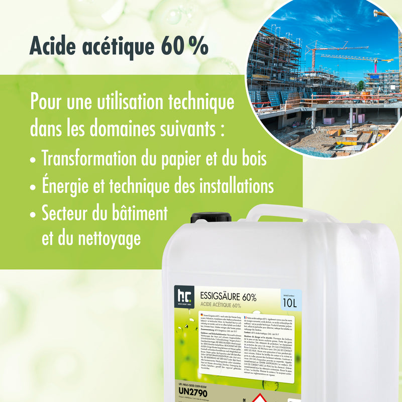 Acide Acétique 60% Höfer Chemie® en bidon de 10 L