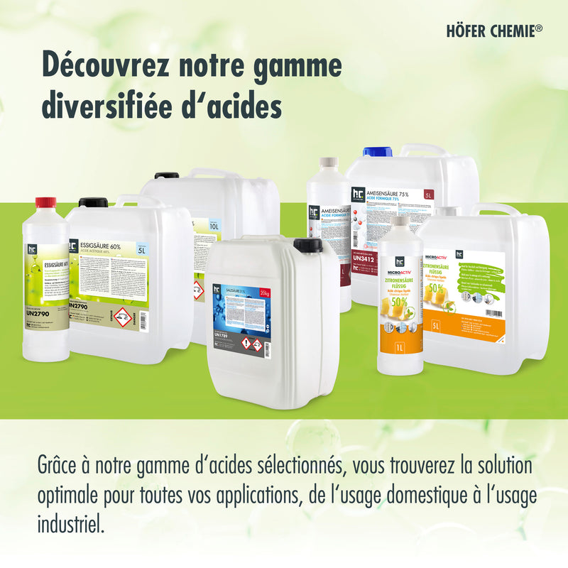 Acide Acétique 60% Höfer Chemie® en bidon de 5 L
