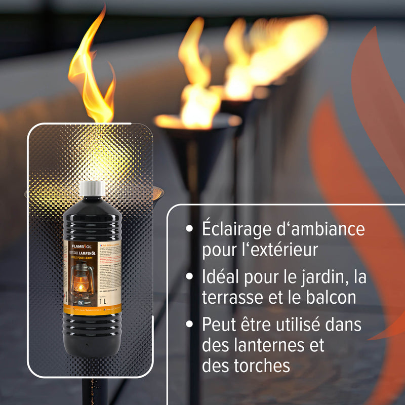 1 L FLAMBIOL® Lampenöl Hochrein Kristallklar in Flaschen - Höfer Chemie GmbH