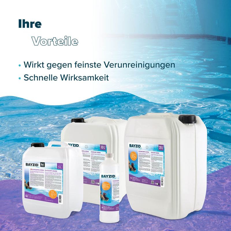 1 L BAYZID® Flockungsmittel flüssig für Pools in Flaschen - Höfer Chemie GmbH