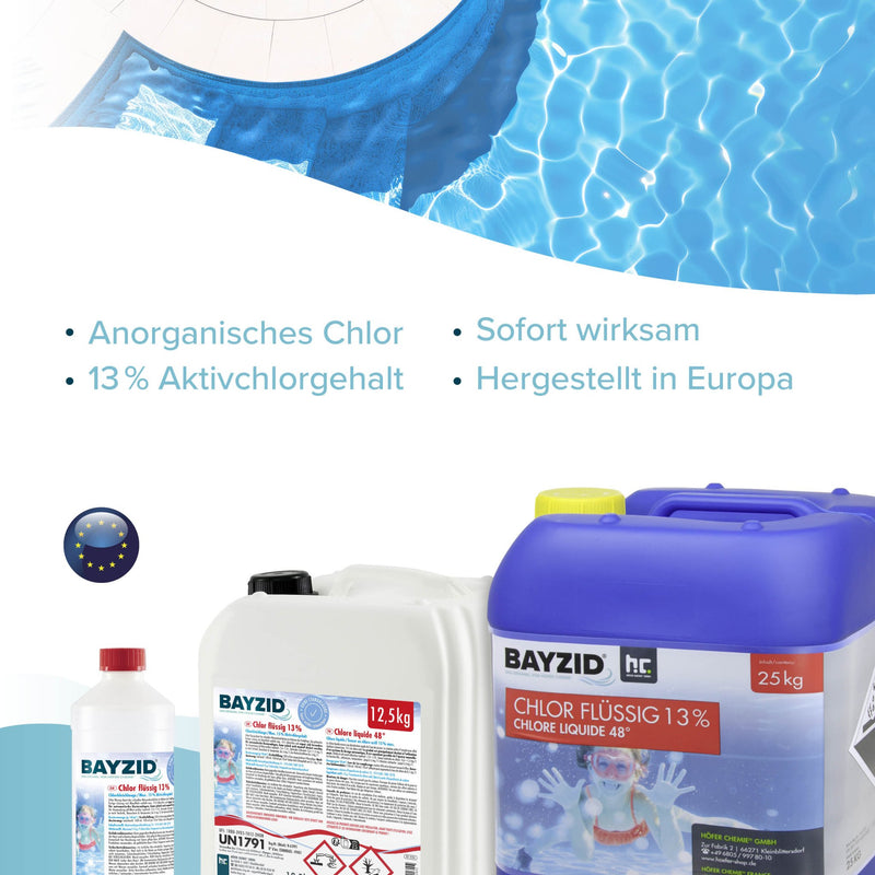 1 kg BAYZID® Chlor 13% flüssig für Pools - Höfer Chemie GmbH