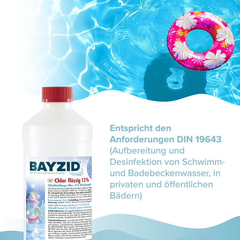1 kg BAYZID® Chlor 13% flüssig für Pools– Höfer Chemie GmbH