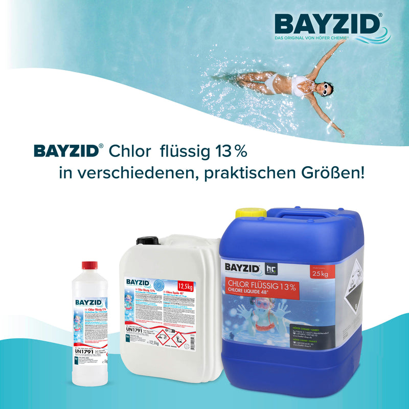 1 kg BAYZID® Chlor 13% flüssig für Pools - Höfer Chemie GmbH