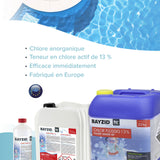 25 kg BAYZID® Chlor 13% flüssig für Pools in Kanister - Höfer Chemie GmbH