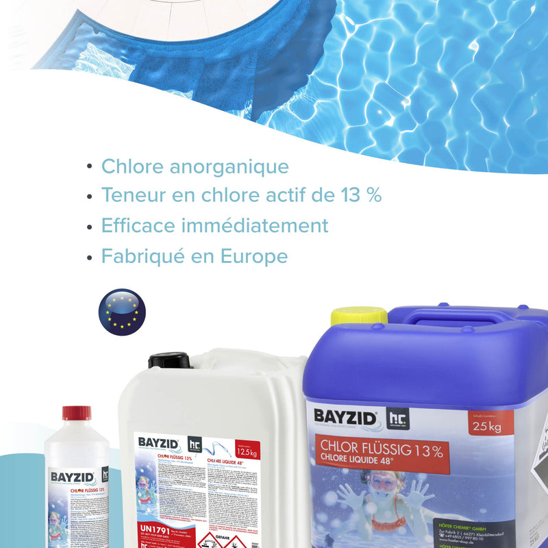 25 kg BAYZID® Chlor 13% flüssig für Pools in Kanister - Höfer Chemie GmbH