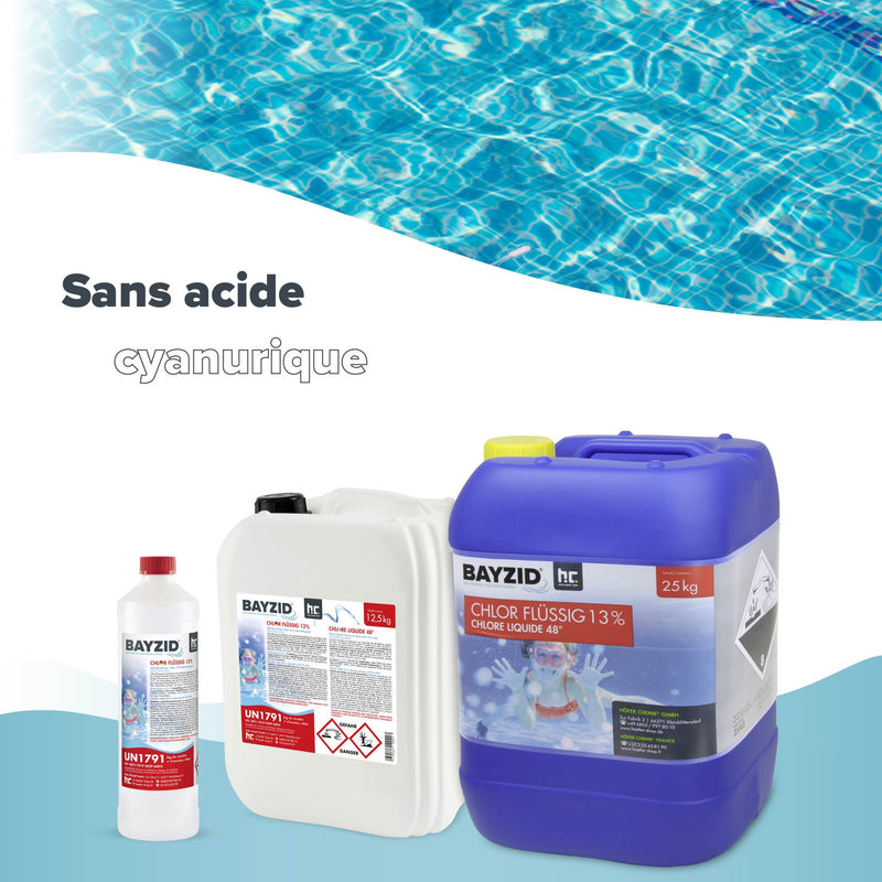 1 kg BAYZID® Chlor 13% flüssig für Pools - Höfer Chemie GmbH