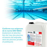 Chlore liquide 48° Bayzid® en bidon de 12,5 KG (10 L)