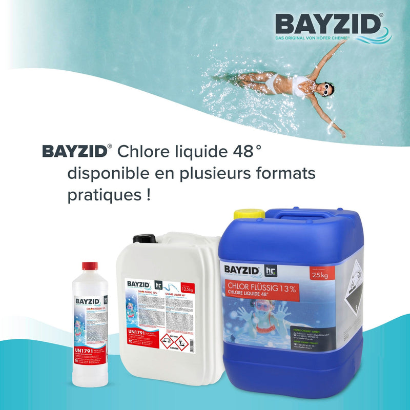 12,5 kg BAYZID® Chlor 13% flüssig für Pools in Kanister - Höfer Chemie GmbH