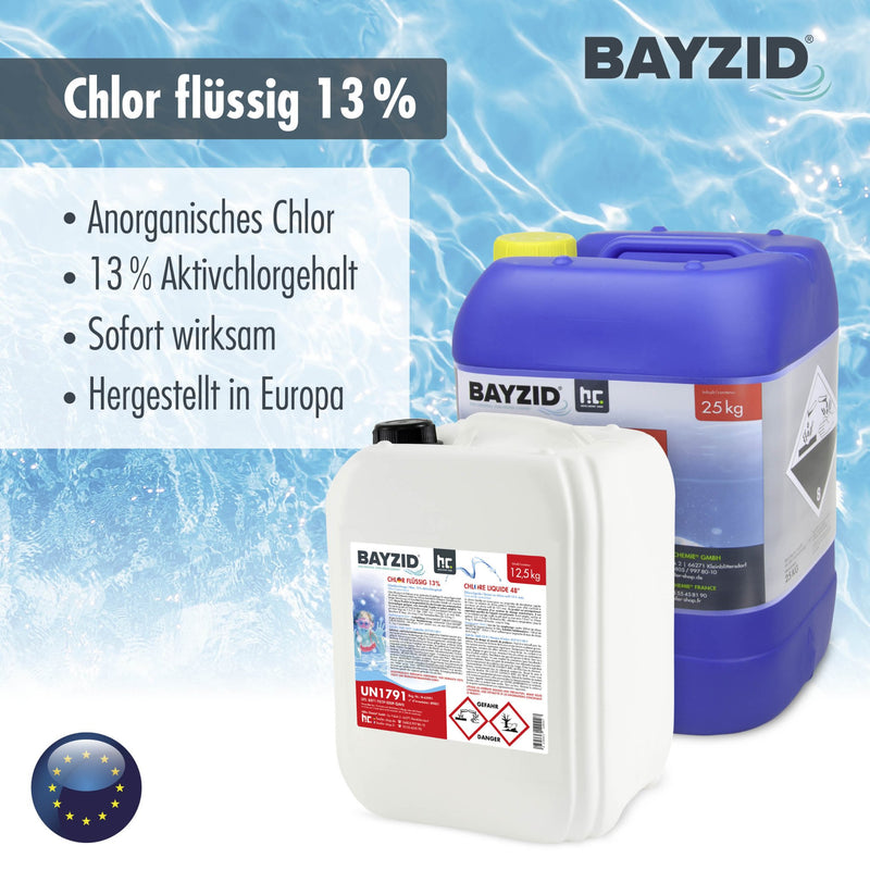 12,5 kg BAYZID® Chlor 13% flüssig für Pools in Kanister - Höfer Chemie GmbH
