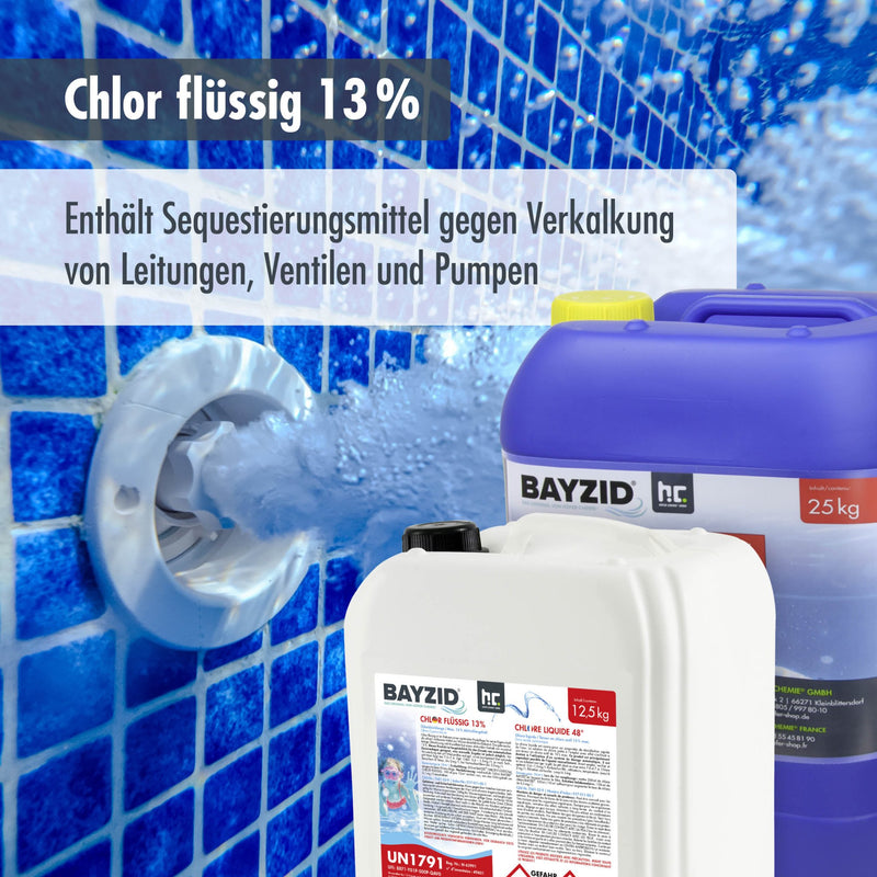 12,5 kg BAYZID® Chlor 13% flüssig für Pools in Kanister - Höfer Chemie GmbH