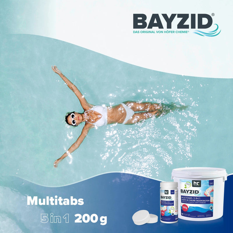 5 kg BAYZID® Multitabs 200g 5in1 für Pools in Eimer - Höfer Chemie GmbH