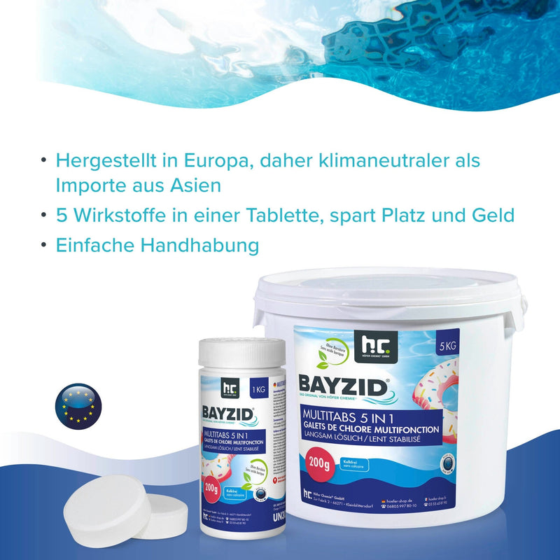 1 kg BAYZID® Multitabs 200g 5in1 für Pools - Höfer Chemie GmbH