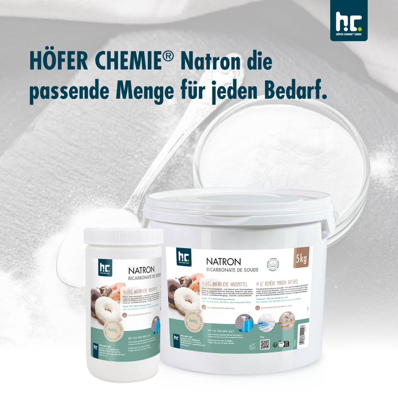 5 kg Natron Backsoda Natriumhydrogencarbonat in Lebensmittelqualität - Höfer Chemie GmbH