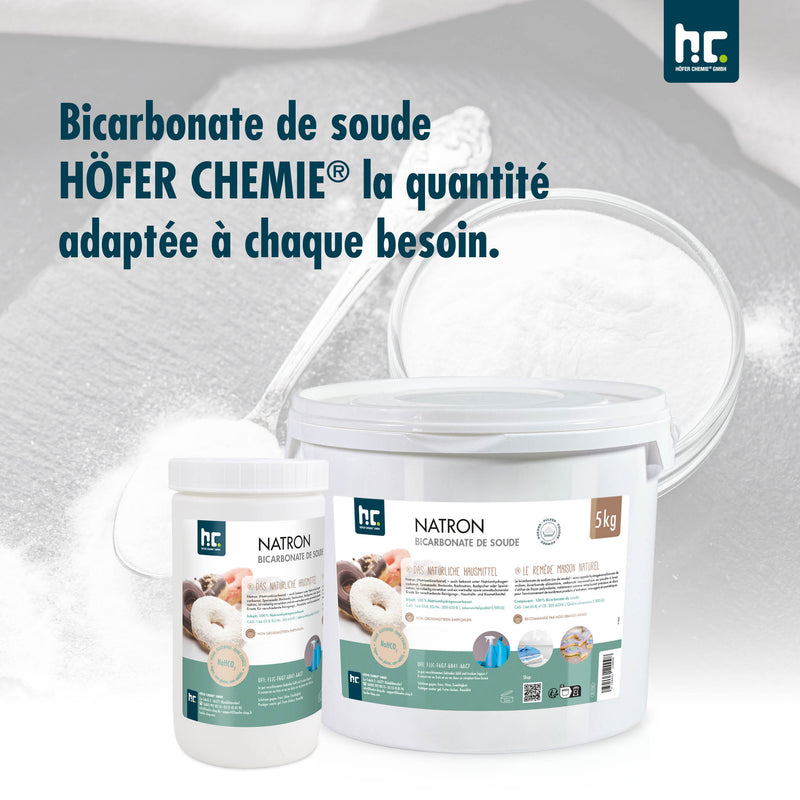 1 kg Höfer Chemie® Natron Backsoda Natriumhydrogencarbonat in Lebensmittelqualität - Höfer Chemie GmbH