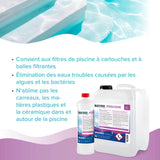 5 L BAYZID® Poolclear - Trübungsbeseitigung für Pool - Filter mit Kartuschen & Filterballs - Höfer Chemie GmbH